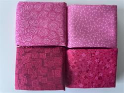 Hopscotch patchworkstof - 4 stk/FQ Pink