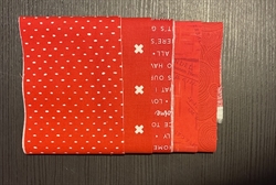 5 stk flag røde Patchworkstof a 8 x 55 cm Farve 3