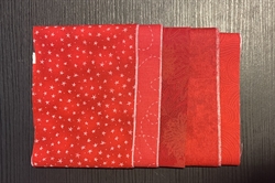 5 stk flag røde Patchworkstof a 8 x 55 cm Farve 2