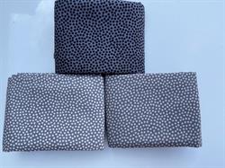 Uens prikker på patchworkstof - Grå-sort 3 stk/FQ 