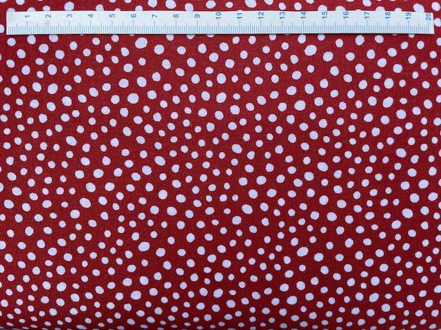 Bi, blomst og prikker på patchworkstof - rød