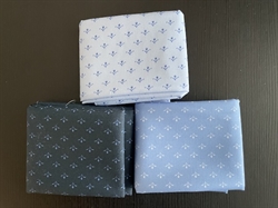 China blue patchworkstof 3 stk/FQ - ens mønstre