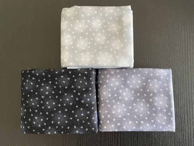 Starlet patchworkstof 3 stk/FQ  - Sort grå