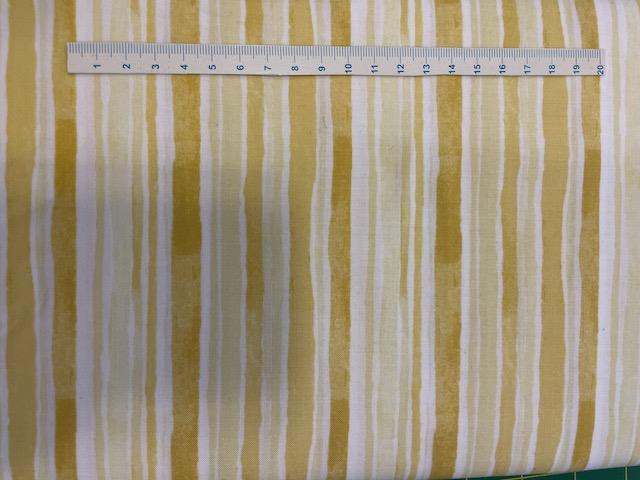 Misty morning patchworkstof - Gul striber