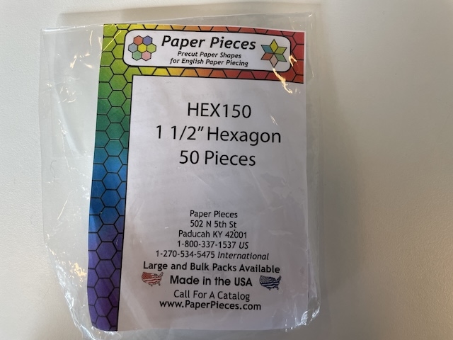 1,5" Hexagon - færdig standset pap skabeloner 50 stk