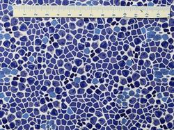 Mosaik på patchworkstof - Blå/turkis
