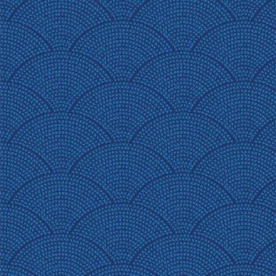 Blå på blå patchworkstof - Buer