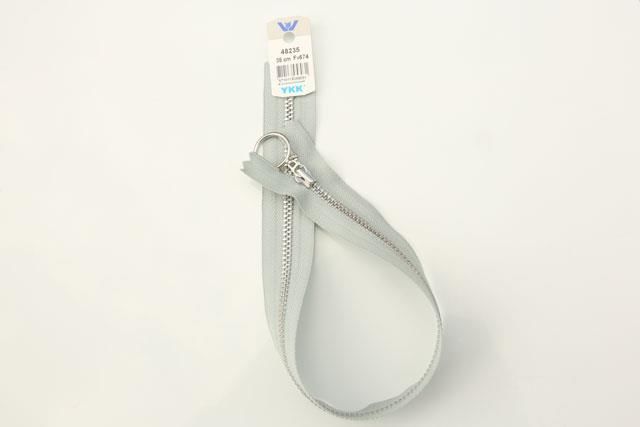 Ikke delbar metal 4mm lynlås 35 cm fra YKK - Lys grå