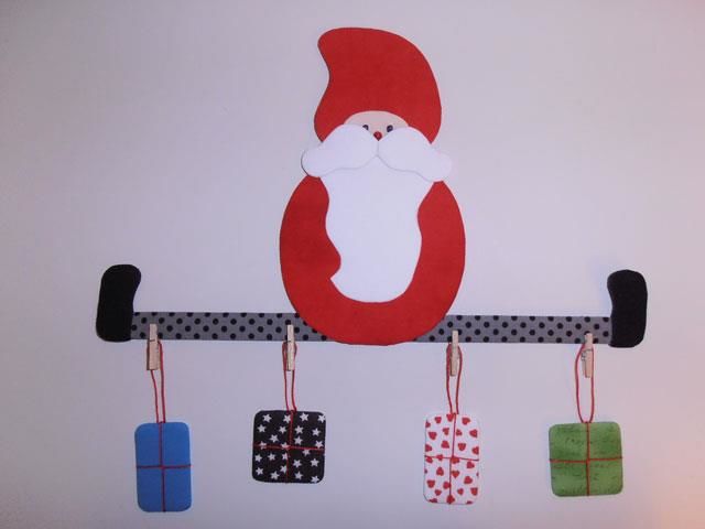 julemand med advents gaver – mønster med papskabeloner fra houhou design