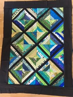 Restetæppe med flotte blå - grønne farver