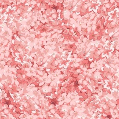 Regal Rose patchworkstof - Tætte blomster røde