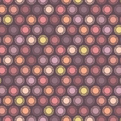 Wild Side patchworkstof  - Cirkler rødlig