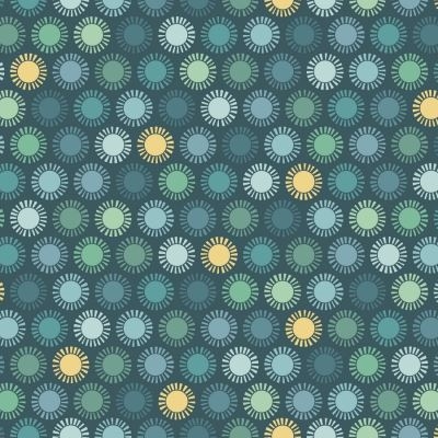 Wild Side patchworkstof  - Cirkler grønlig