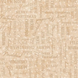 Winter Wreaths patchworkstof - Lys tekst