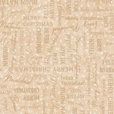 Winter Wreaths patchworkstof - Lys tekst