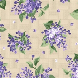 Lilac Lane patchworkstof - Store blomster lys bund