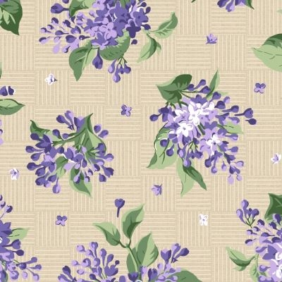 Lilac Lane patchworkstof - Store blomster lys bund