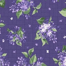 Lilac Lane patchworkstof - Store blomster lilla bund