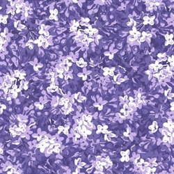 Lilac Lane patchworkstof - Lilla blomster tætte