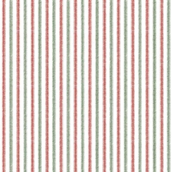 Røde og grøn striber på lys patchworkstof 