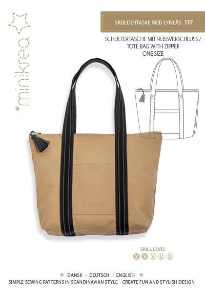 Skuldertaske med lynlås Minikrea mønster 117