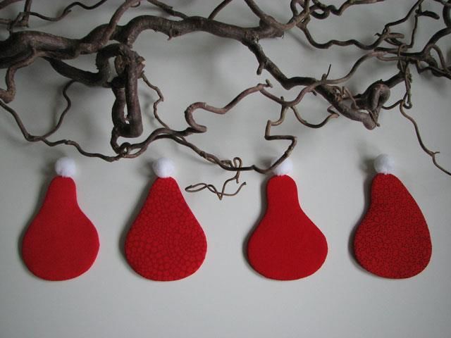 Nissehuer mønster - 4 stknissehuer mønster fra houhou design – skab sød julepynt med nem syvejledning