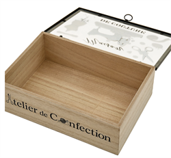 Tom træ box med symotiv