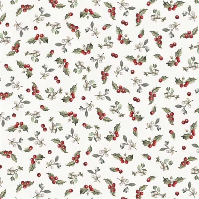 Winter Song patchworkstof 110 cm bred små grene lys bund