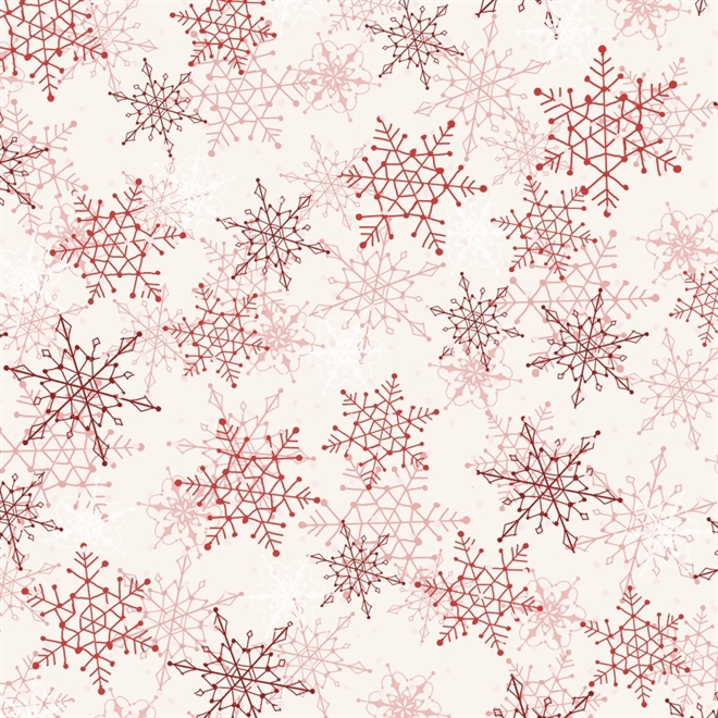 Winter Song patchworkstof 110 cm bred Røde stjerner
