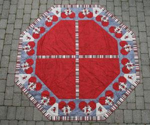 Anne Juletræstæppe mønster med 16 hjerter