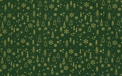 Bred klassisk julestof - grøn Juletræer