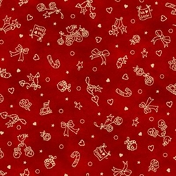 ChristmasTime patchworkstof 110 cm bred røde juleting