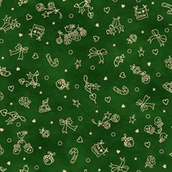 ChristmasTime patchworkstof 110 cm bred grønne juleting