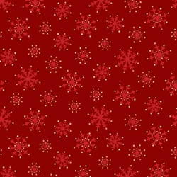 ChristmasTime patchworkstof 110 cm bred Røde iskrystaller
