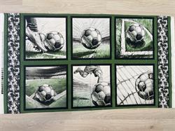 Goalbound patchworkstof - fodbolds motiver