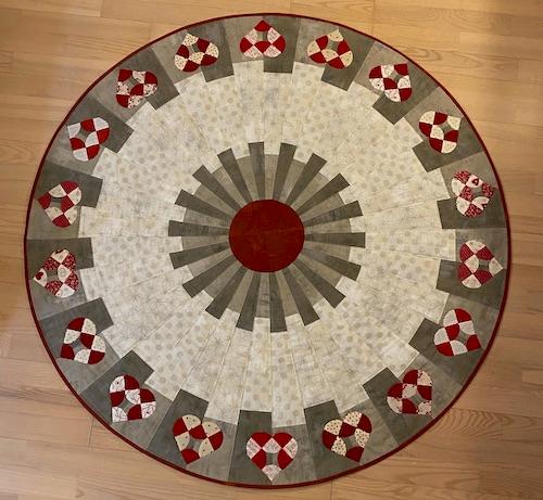 Her er hvad jeg fik ud af mønsteret til jule træstæppet