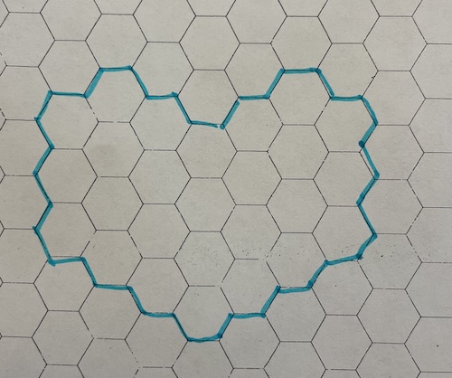 skabeloner til håndsyet hjerte i seks kanter