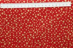Julepatchworkstof - Rød med guld Bomber