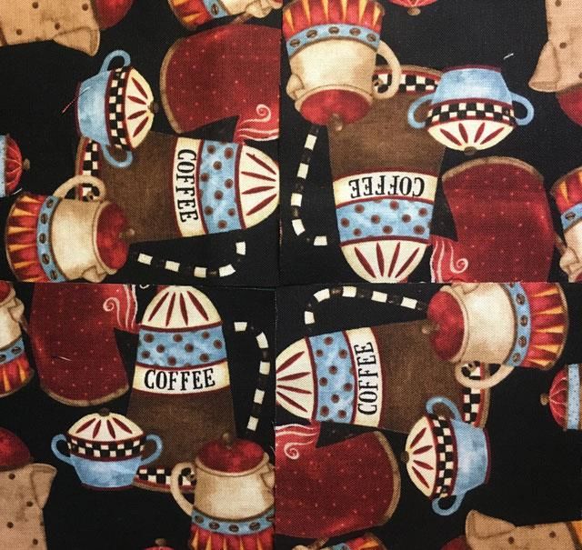 patchworkstof til kalejdoskop - kaffestof 3