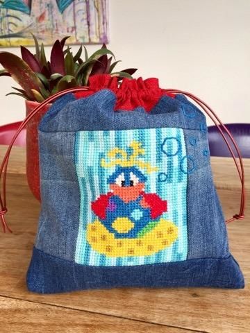 Syet elefant taske med broderi efter egen desing